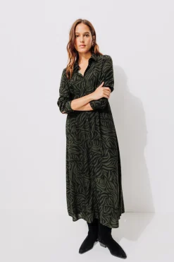 Promod Robe longue imprimée Femme - Imprimé kaki Imprimékaki Sale