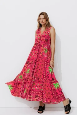 Promod Robe longue imprimée Femme - Imprimé rose Imprimérose Best