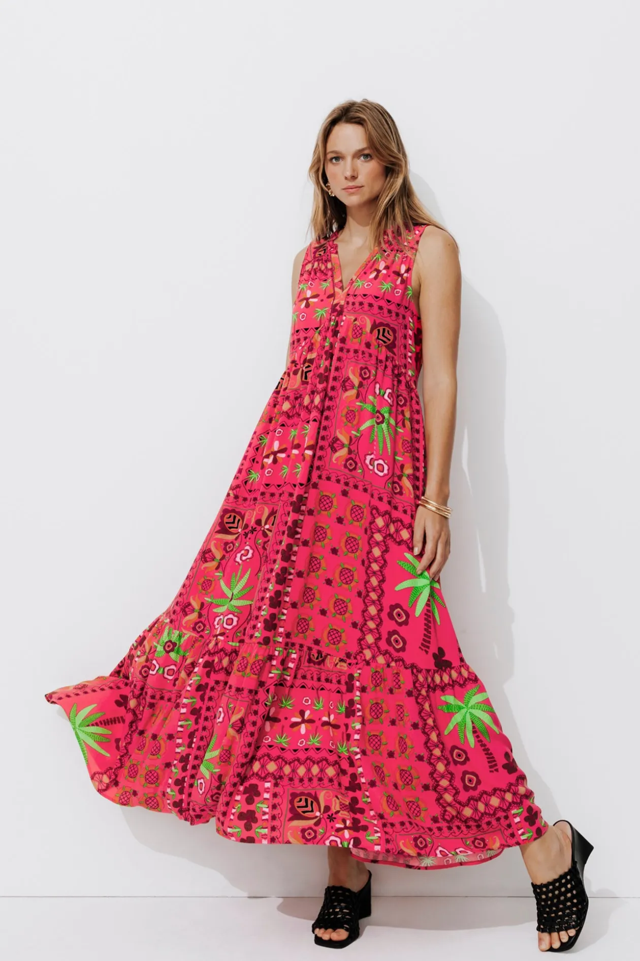 Promod Robe longue imprimée Femme - Imprimé rose Imprimérose Best