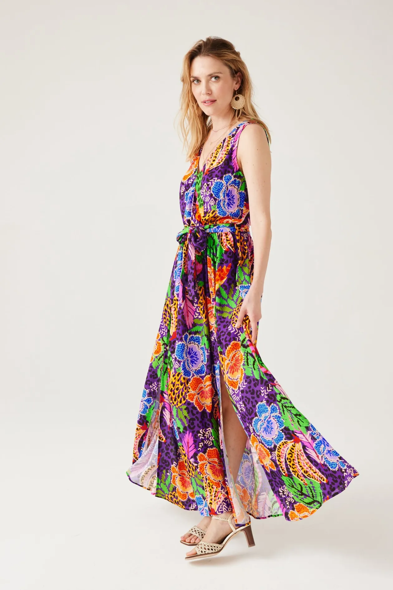 Promod Robe longue imprimée Femme - Imprimé violet Impriméviolet Fashion