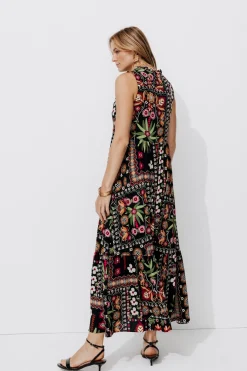 Promod Robe longue imprimée Femme - Imprimé noir Impriménoir Flash Sale