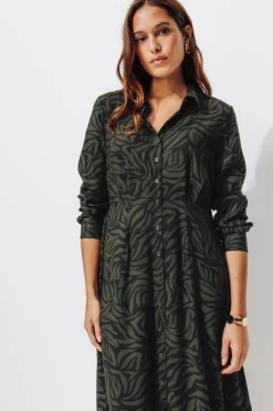 Promod Robe longue imprimée Femme - Imprimé kaki Imprimékaki Sale