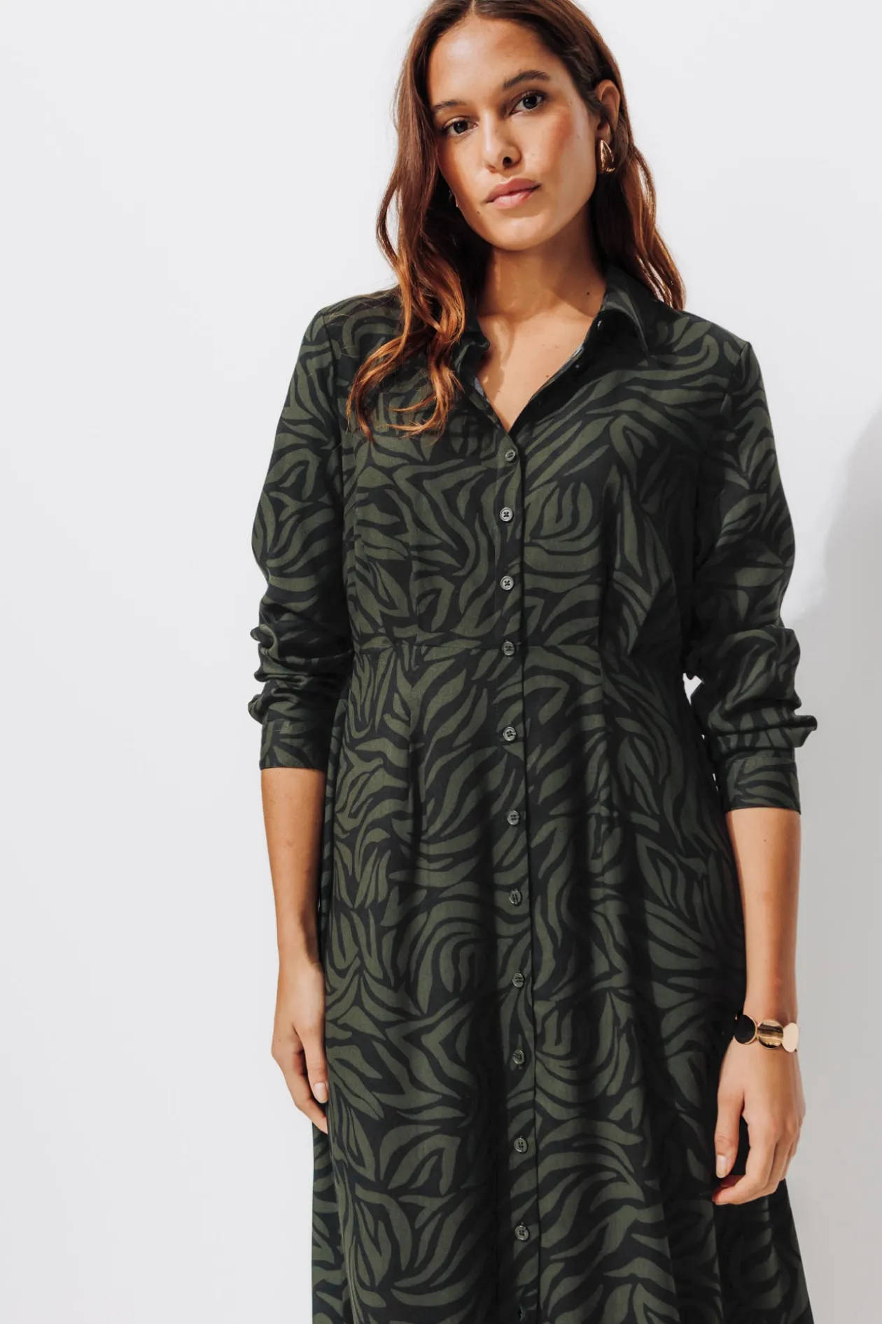 Promod Robe longue imprimée Femme - Imprimé kaki Imprimékaki Sale