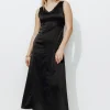 Promod Robe longue satinée Femme - Noir Cheap