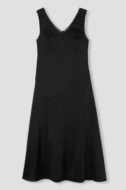 Promod Robe longue satinée Femme - Noir Cheap