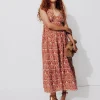 Promod Robe midi en broderie anglaise - Terre de sienne Terredesienne Flash Sale