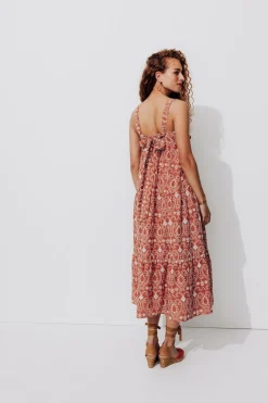 Promod Robe midi en broderie anglaise - Terre de sienne Terredesienne Flash Sale