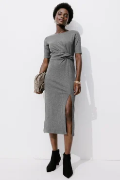 Promod Robe midi en jersey Femme - Gris clair Grisclair Best