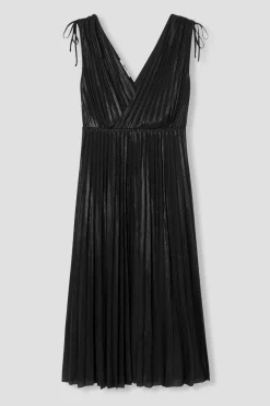 Promod Robe midi lamée plissée Femme - Noir New