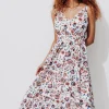 Promod Robe mi-longue imprimée Femme - Imprimé écru Impriméécru Best Sale