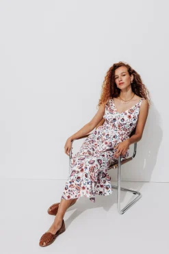 Promod Robe mi-longue imprimée Femme - Imprimé écru Impriméécru Best Sale