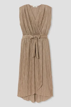 Promod Robe plissée lamée Femme - Beige New