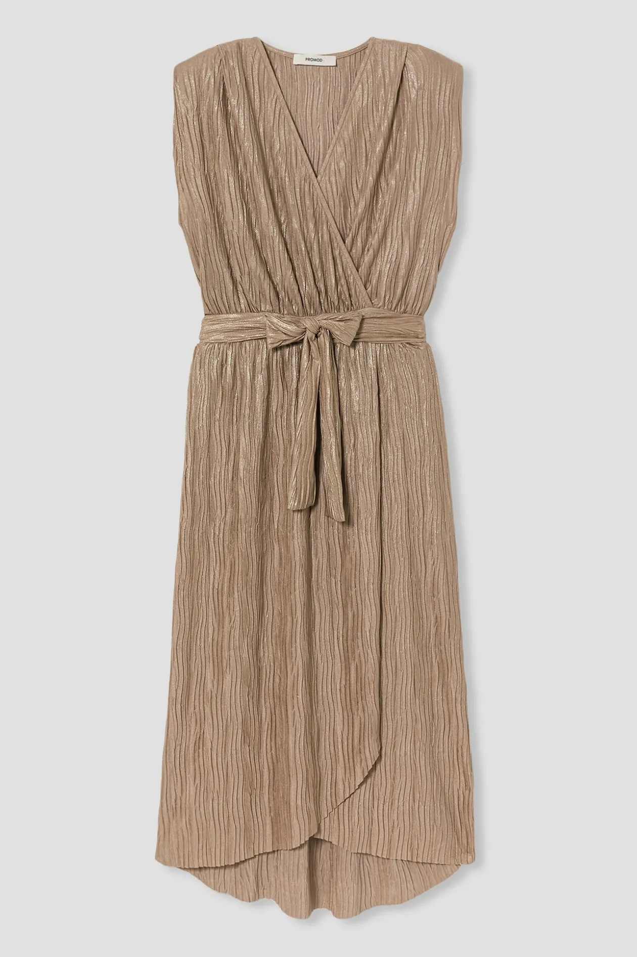 Promod Robe plissée lamée Femme - Beige New