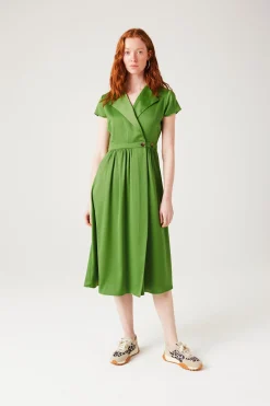 Promod Robe portefeuille en satin - Vert Clearance