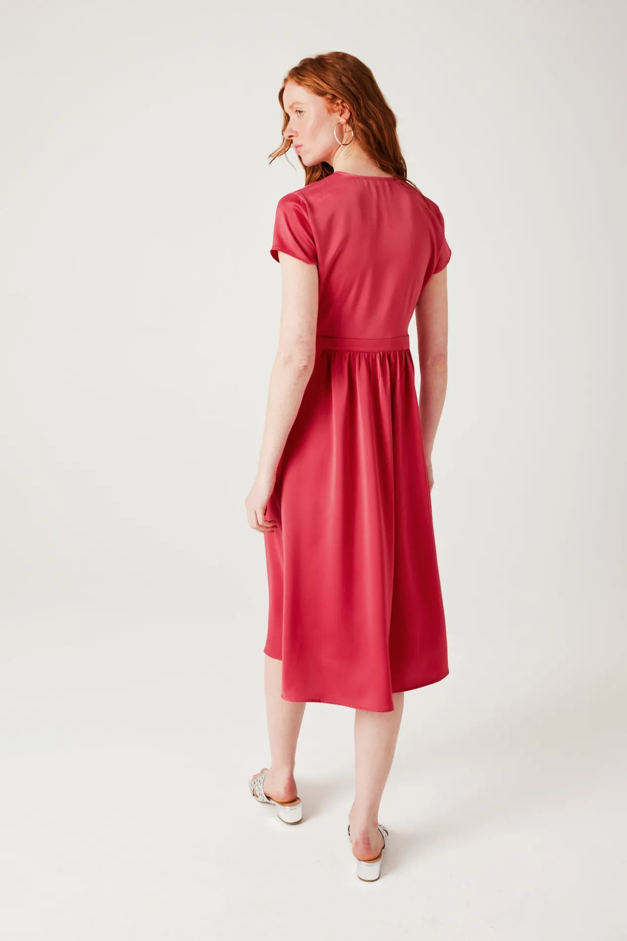 Promod Robe portefeuille en satin - Rose Discount
