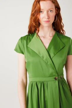 Promod Robe portefeuille en satin - Vert Clearance