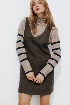 Promod Robe salopette chevron Femme - Carreaux marron Carreauxmarron Sale