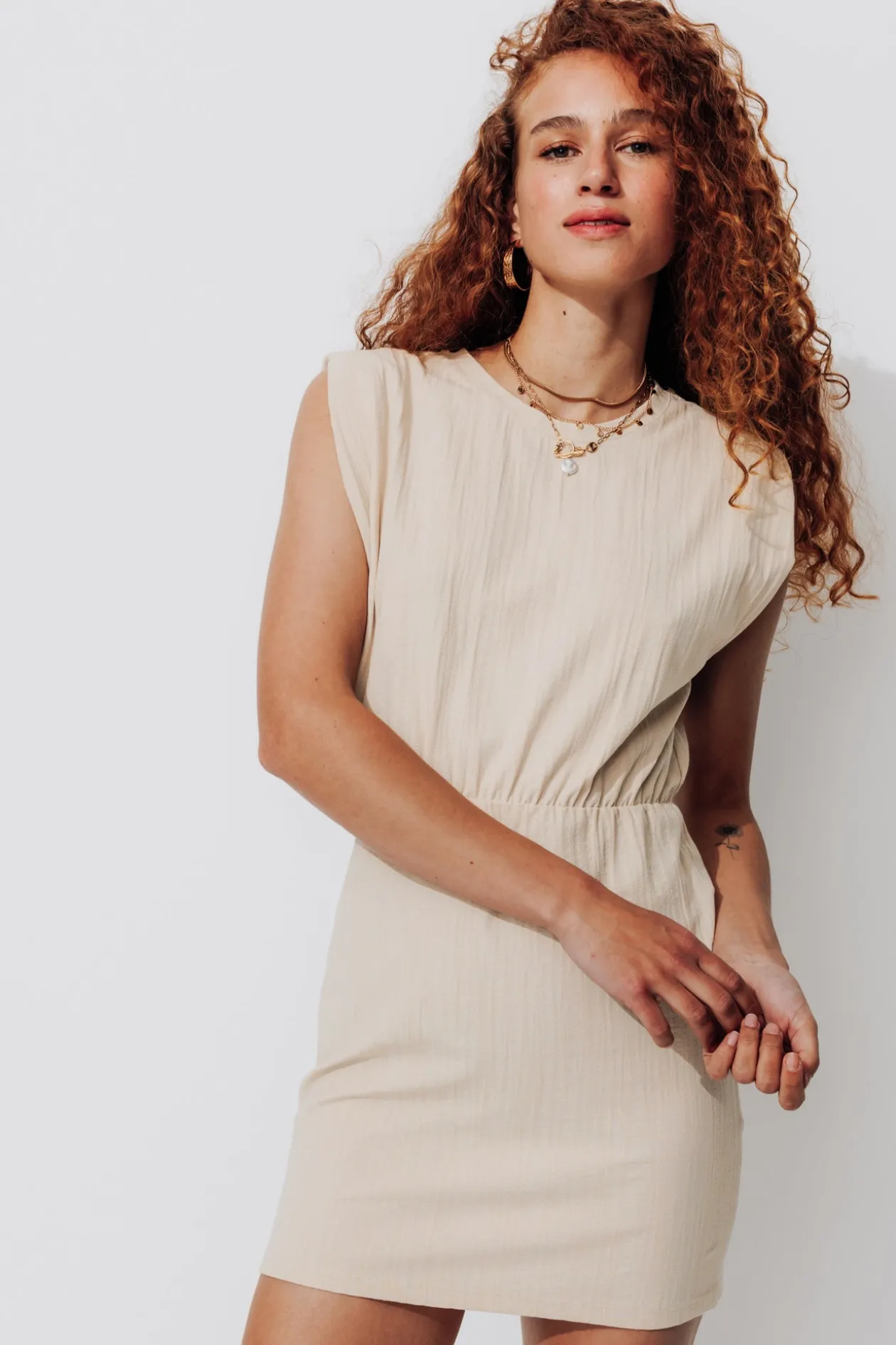 Promod Robe sans manches Femme - Ecru Cheap