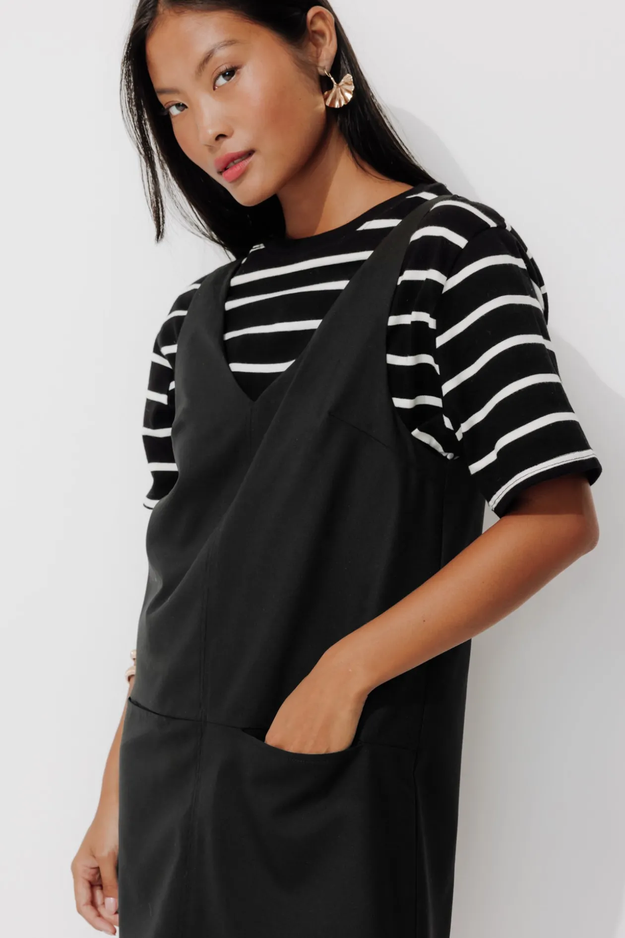 Promod Robe trapèze à bretelles - Noir Hot