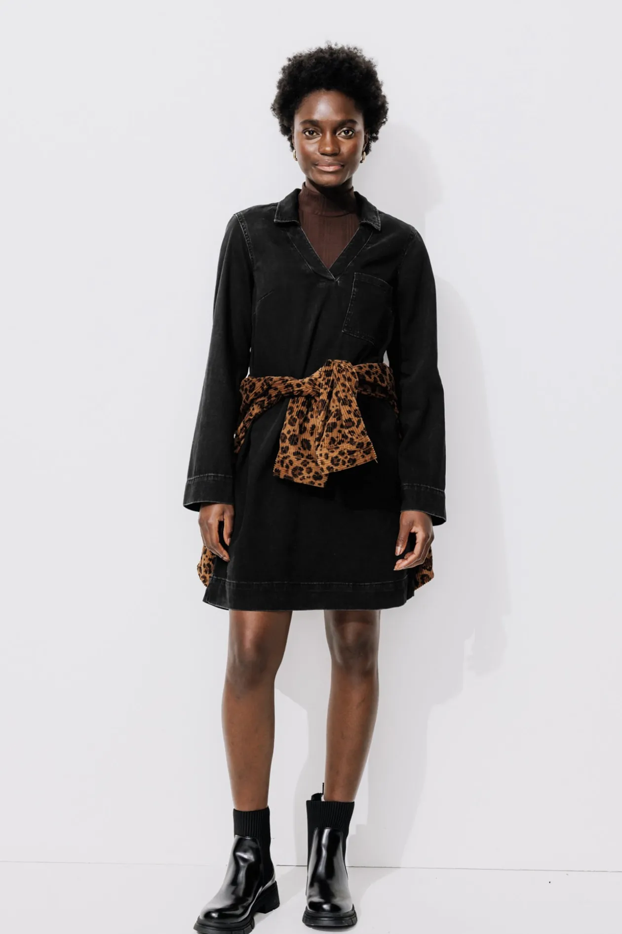 Promod Robe tunique col vareuse - Noir Discount