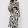 Promod Robe-chemise éco-conçue - Imprimé noir Impriménoir Discount