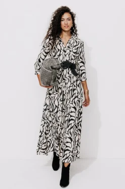 Promod Robe-chemise éco-conçue - Imprimé noir Impriménoir Discount