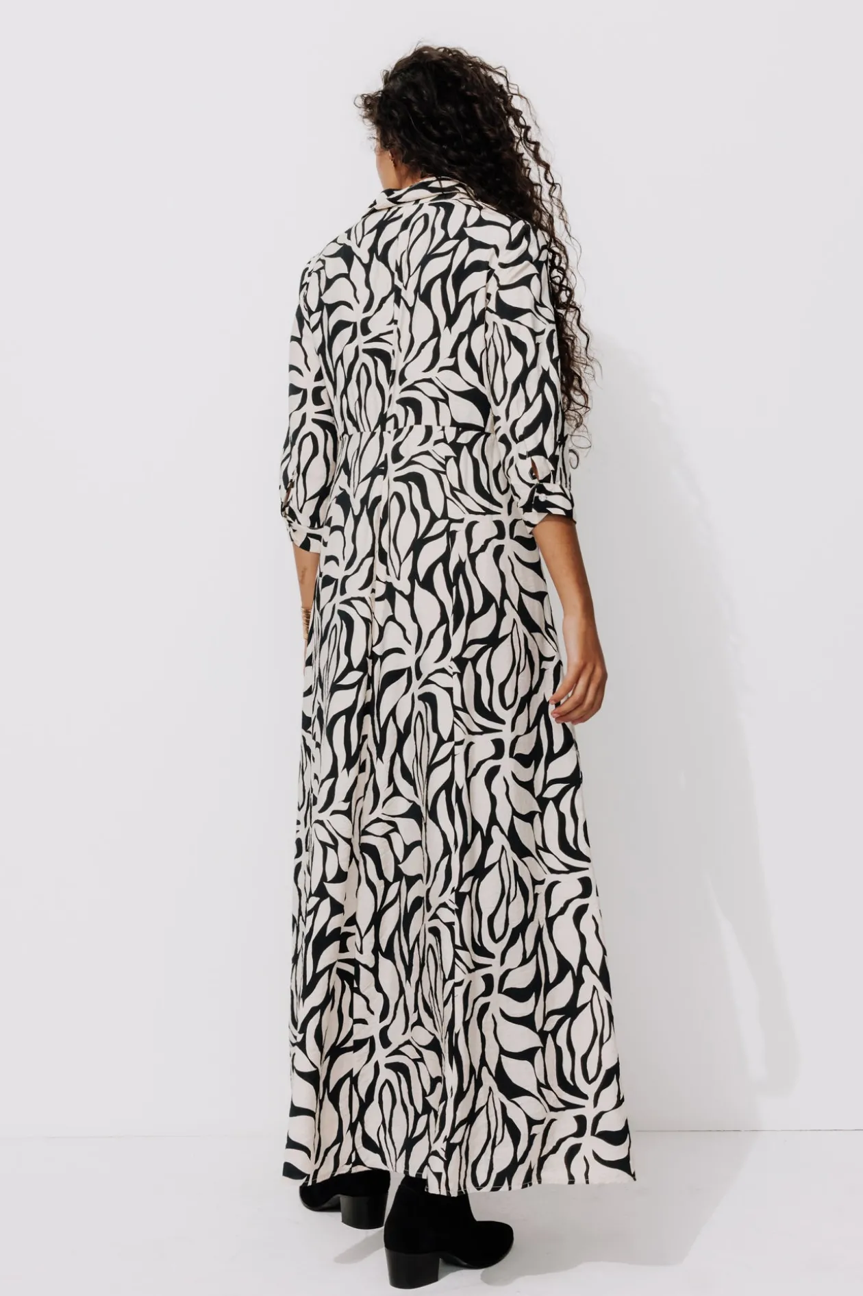 Promod Robe-chemise éco-conçue - Imprimé noir Impriménoir Discount