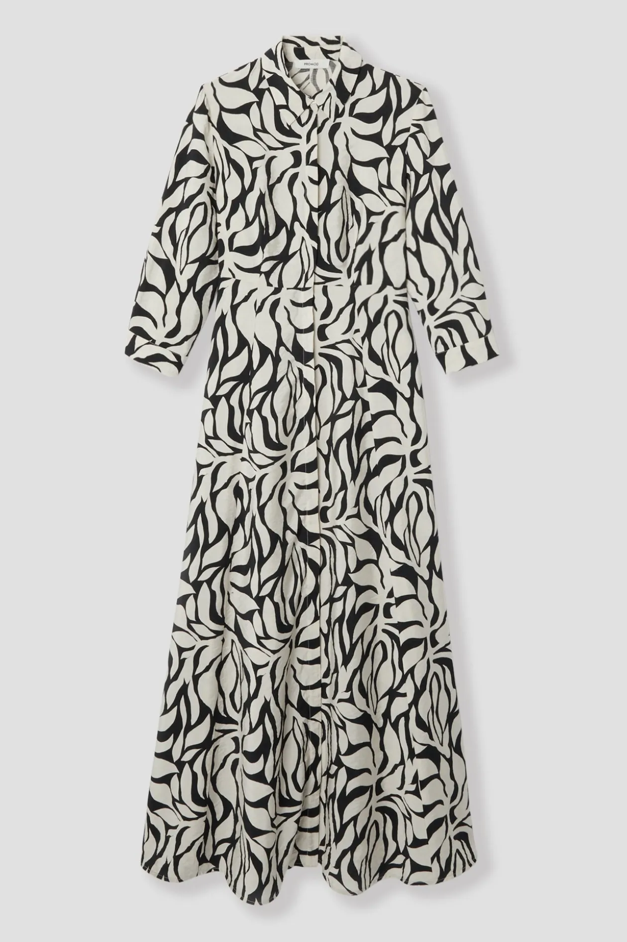 Promod Robe-chemise éco-conçue - Imprimé noir Impriménoir Discount