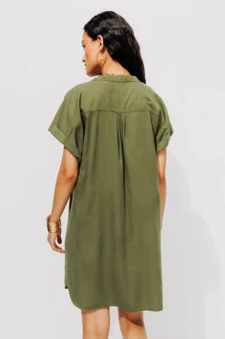 Promod Robe-chemise en lyocell - Kaki Best