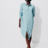 Promod Robe-chemise en lyocell Femme - Jean très clair Jeantrèsclair Fashion