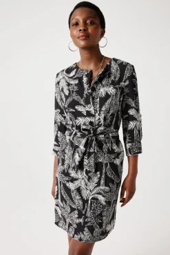 Promod Robe-chemise imprimée Femme - Imprimé noir Impriménoir Best