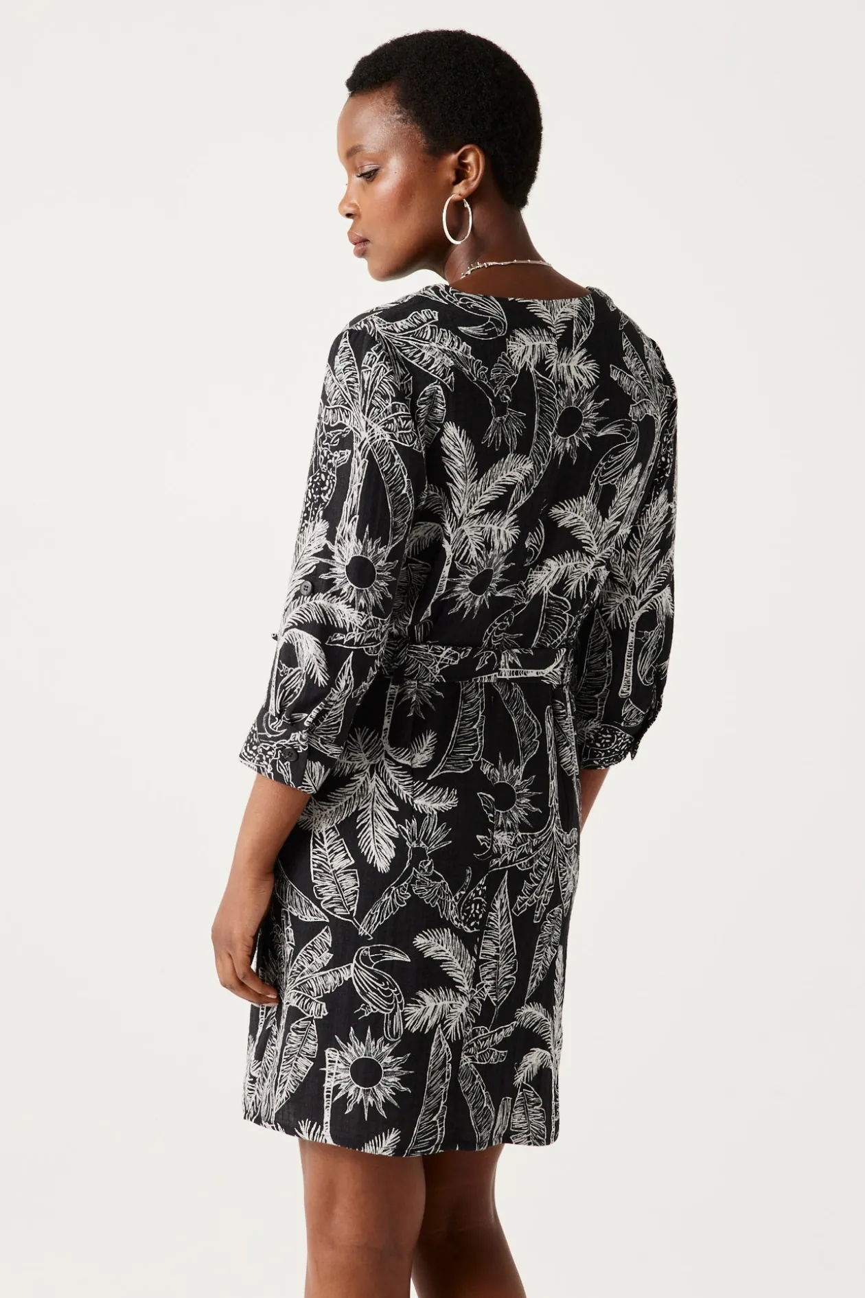 Promod Robe-chemise imprimée Femme - Imprimé noir Impriménoir Best