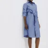 Promod Robe-chemise rayée écoconçue - Rayé bleu Rayébleu Best Sale