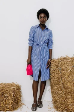 Promod Robe-chemise rayée écoconçue - Rayé bleu Rayébleu Best Sale