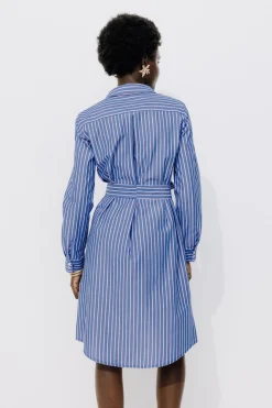 Promod Robe-chemise rayée écoconçue - Rayé bleu Rayébleu Best Sale