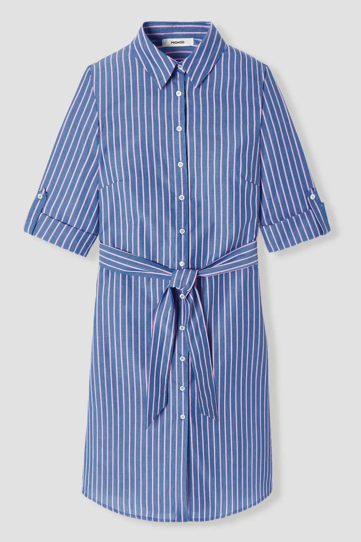 Promod Robe-chemise rayée écoconçue - Rayé bleu Rayébleu Best Sale