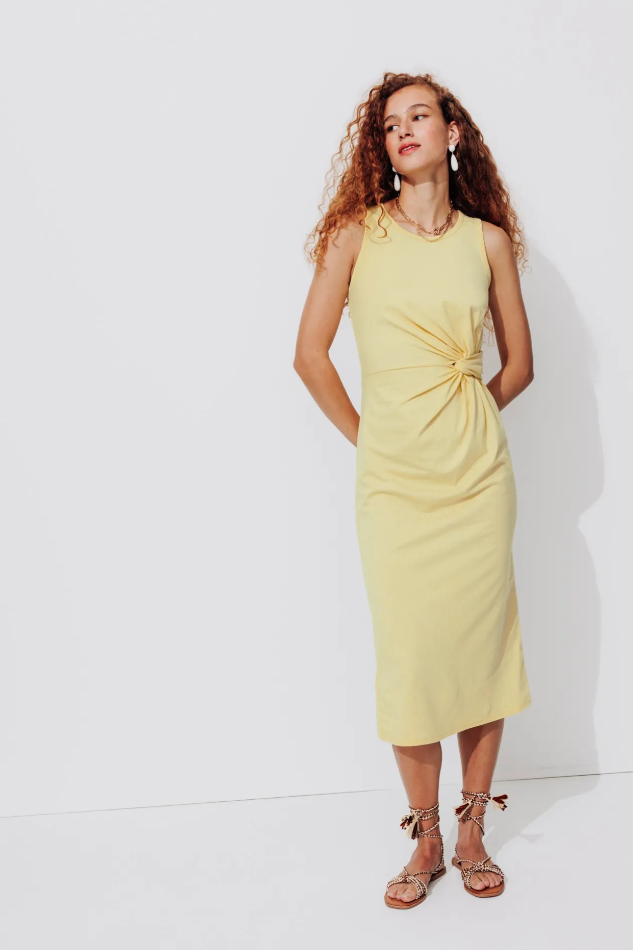 Promod Robe-débardeur en jersey - Jaune clair Jauneclair Outlet