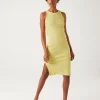 Promod Robe-débardeur unie Femme - Jaune New