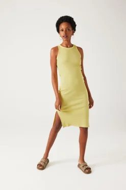 Promod Robe-débardeur unie Femme - Jaune New