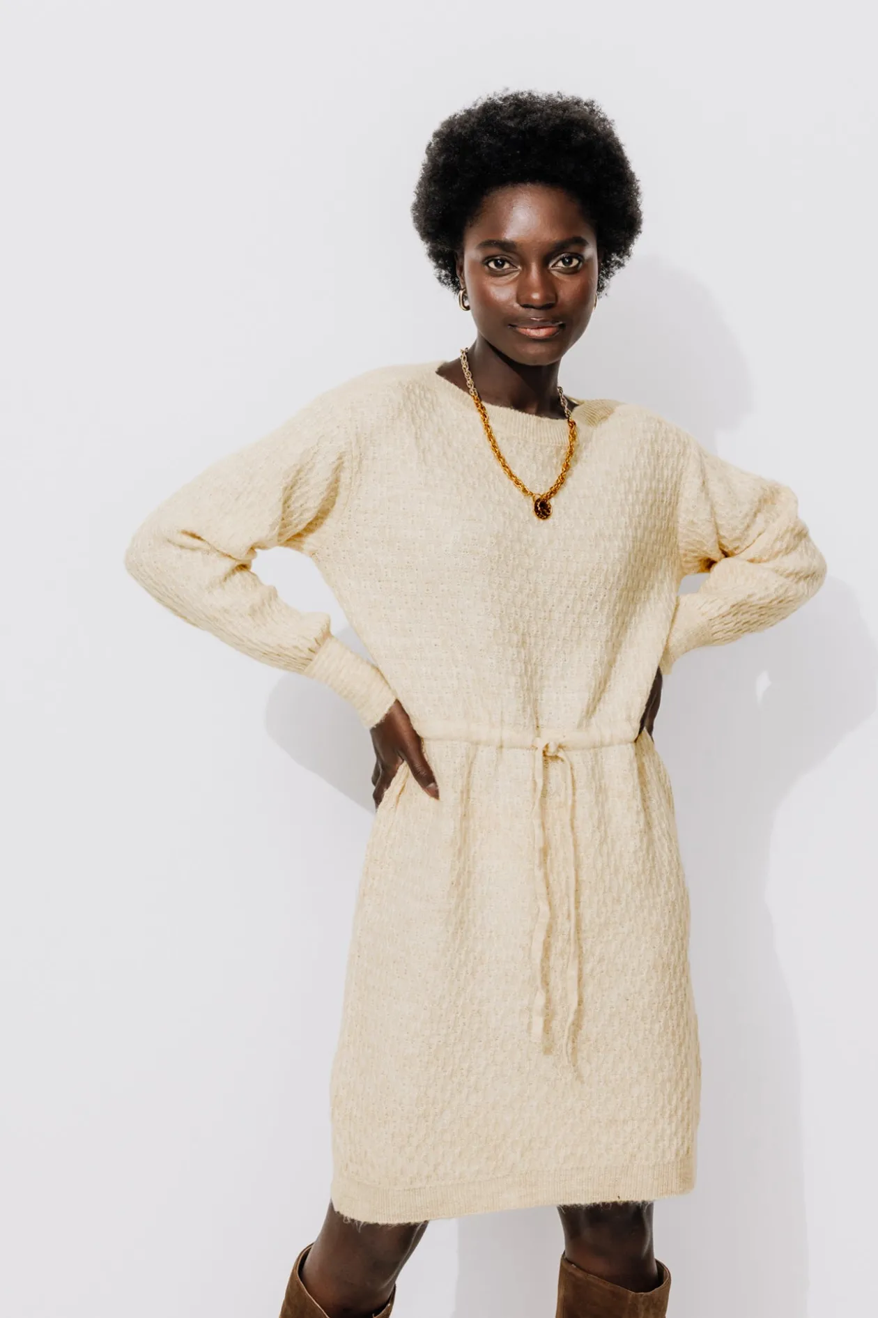 Promod Robe-pull col bateau Femme - Ecru Best Sale
