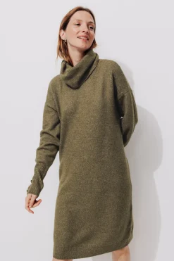 Promod Robe-pull col roulé Femme - Kaki Clearance