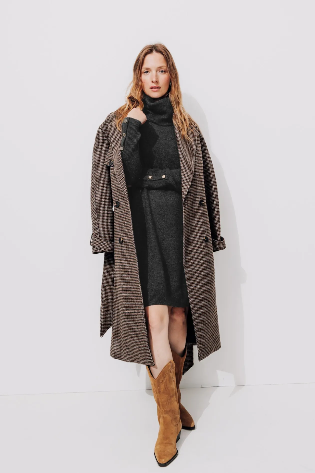Promod Robe-pull col roulé Femme - Gris foncé Grisfoncé Outlet