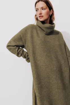 Promod Robe-pull col roulé Femme - Kaki Clearance