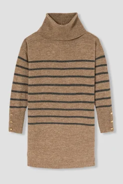 Promod Robe-pull col roulé marinière - Rayé gris Rayégris Online