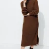 Promod Robe-pull côtelée Femme - Marron Cheap