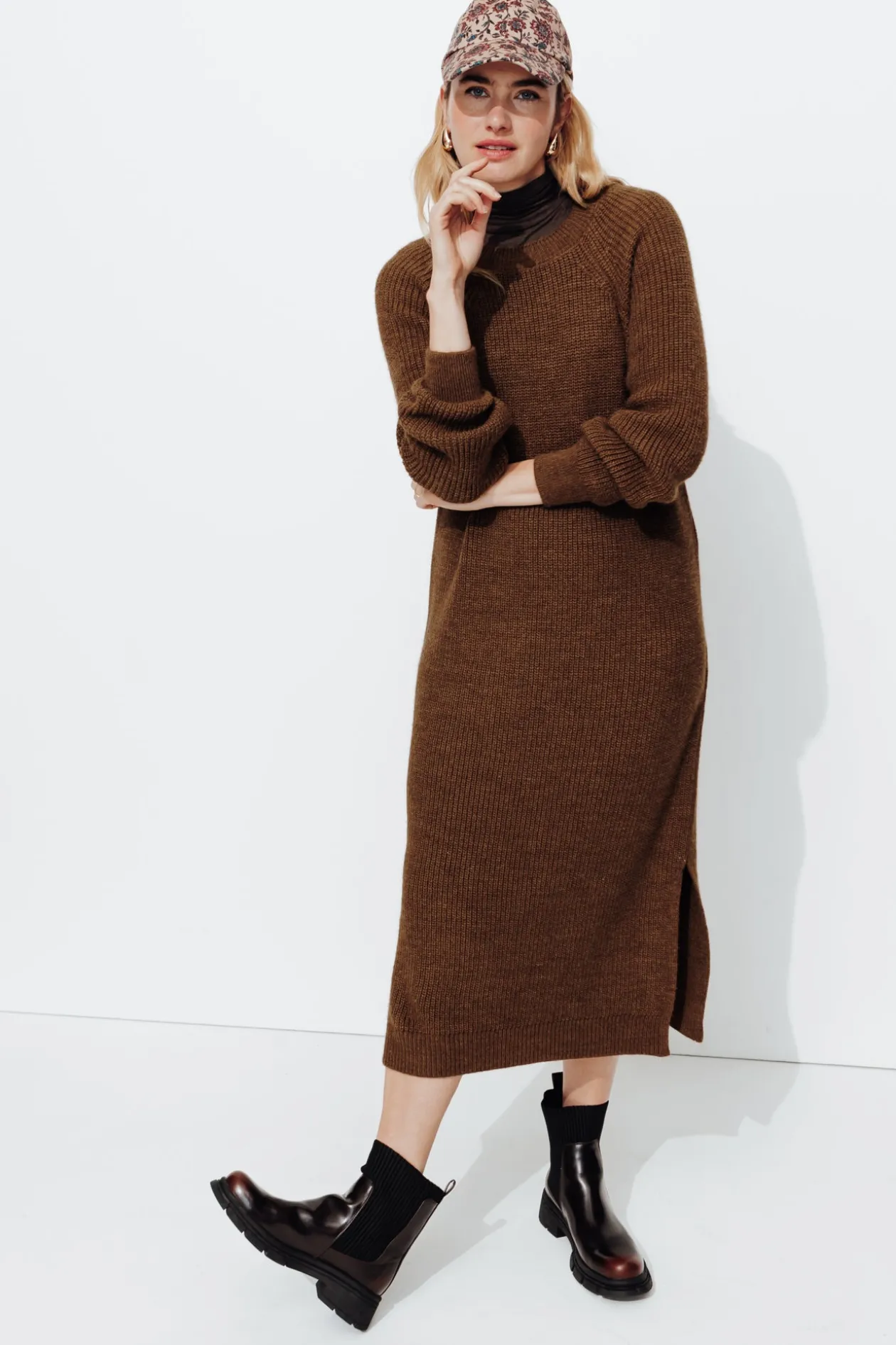 Promod Robe-pull côtelée Femme - Marron Cheap