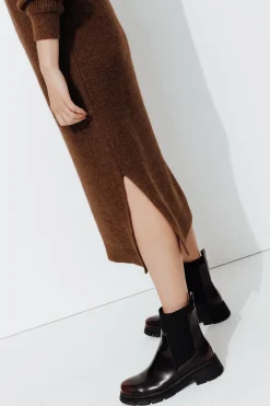 Promod Robe-pull côtelée Femme - Marron Cheap