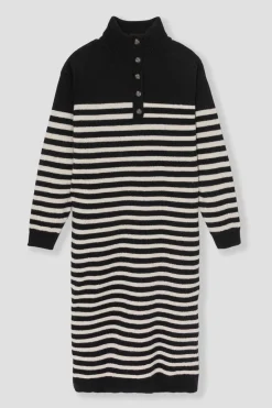 Promod Robe-pull marinière Femme - Rayé Noir RayéNoir Fashion