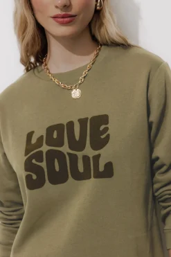 Promod Robe-sweat à message Femme - Kaki Cheap