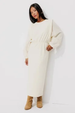 Promod Robe-sweat effet 2 en 1 - Ecru Discount